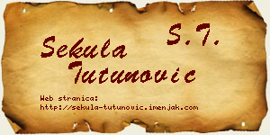 Sekula Tutunović vizit kartica